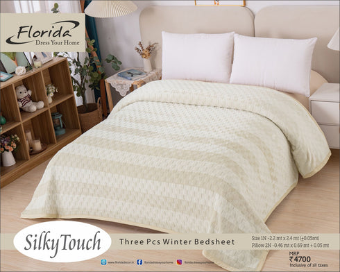Silky Touch King Size Warm Bed Sheet for Winter by Florida